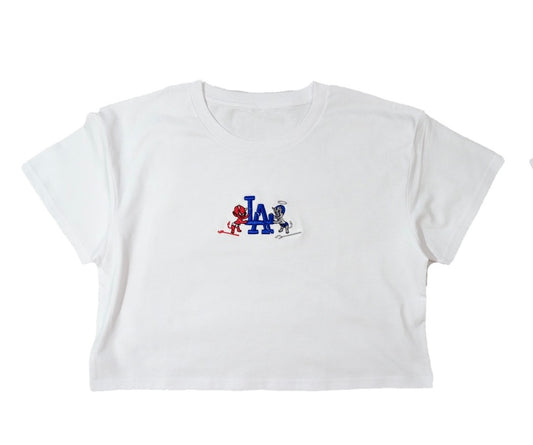 LA Dodgers Demon/Angel Women's Crop Tee